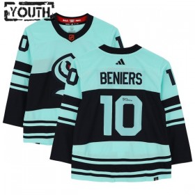 Seattle Kraken Trikot Matthew Beniers 10 Adidas 2022-23 Eisblau Reverse Retro 2.0 Authentic - Kinder